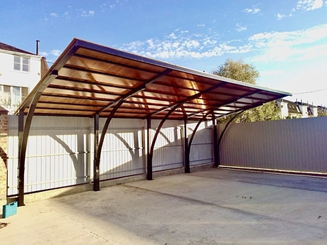 Проектирование, производство, монтаж консольного навеса в Уфе от компании "АктивСтрой"