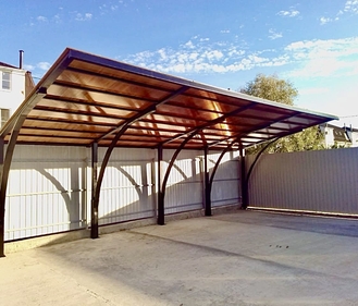 Проектирование, производство, монтаж консольного навеса в Уфе от компании "АктивСтрой"