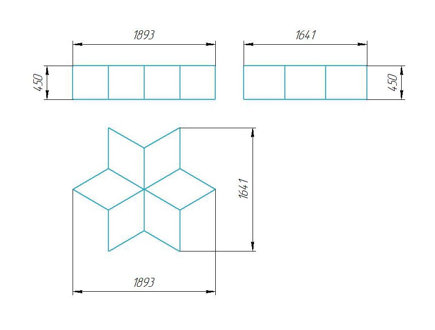 Чертёж размеров и формы кашпо