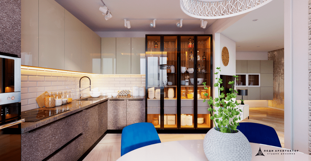 Интерьер красивой кухни в квартире в ЖК Казансу