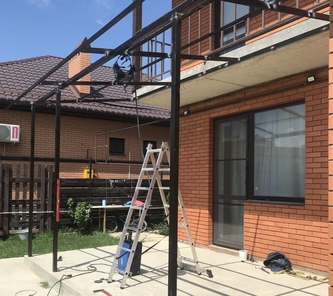 Изготовление и установка примыкающего навеса к дому в Уфе, Уфимском районе от АктивСтрой