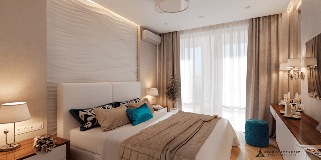 Дизайн современной спальни в ЖК Казансу