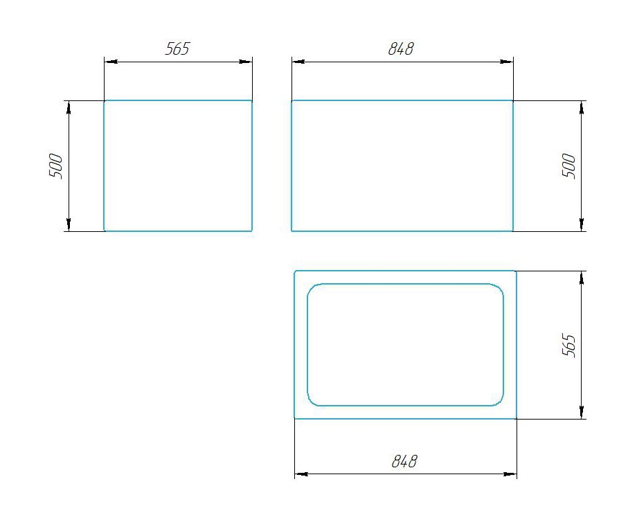 Чертёж размеров и формы кашпо