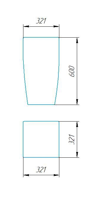 Чертёж размеров и формы кашпо