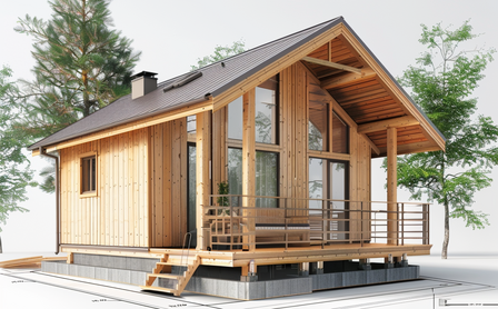 Готовый каркасно-щитовой дом с террасой и отделкой в Волжском Волгоградской области