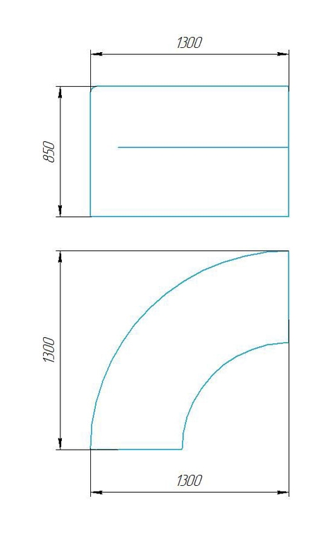 Чертёж размеров и формы кашпо