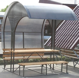 Проектирование, производство, монтаж навеса с полуарочной крышей в Уфе от компании "АктивСтрой"