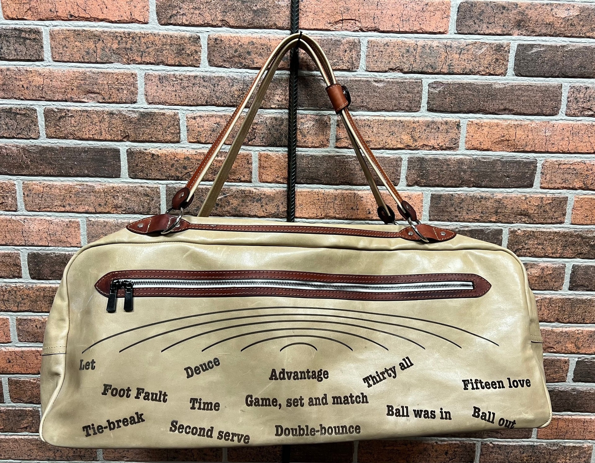 Кожаная сумка для большого тенниса ручной работы