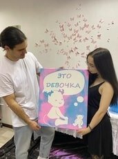 картина с блестками для гендер пати