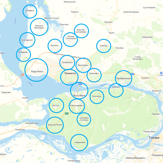 Map of places where we provide services