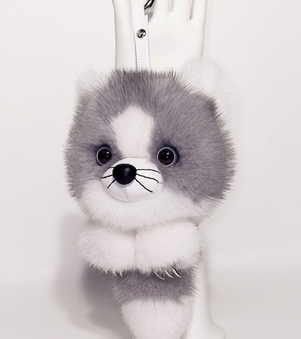 Меховой брелок Котик из меха норки