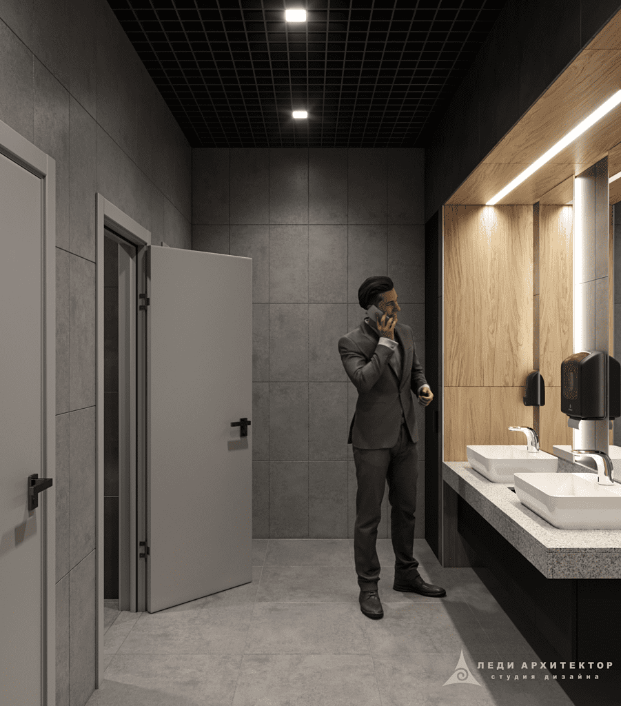 Дизайн современного санузла в Совкомбанке