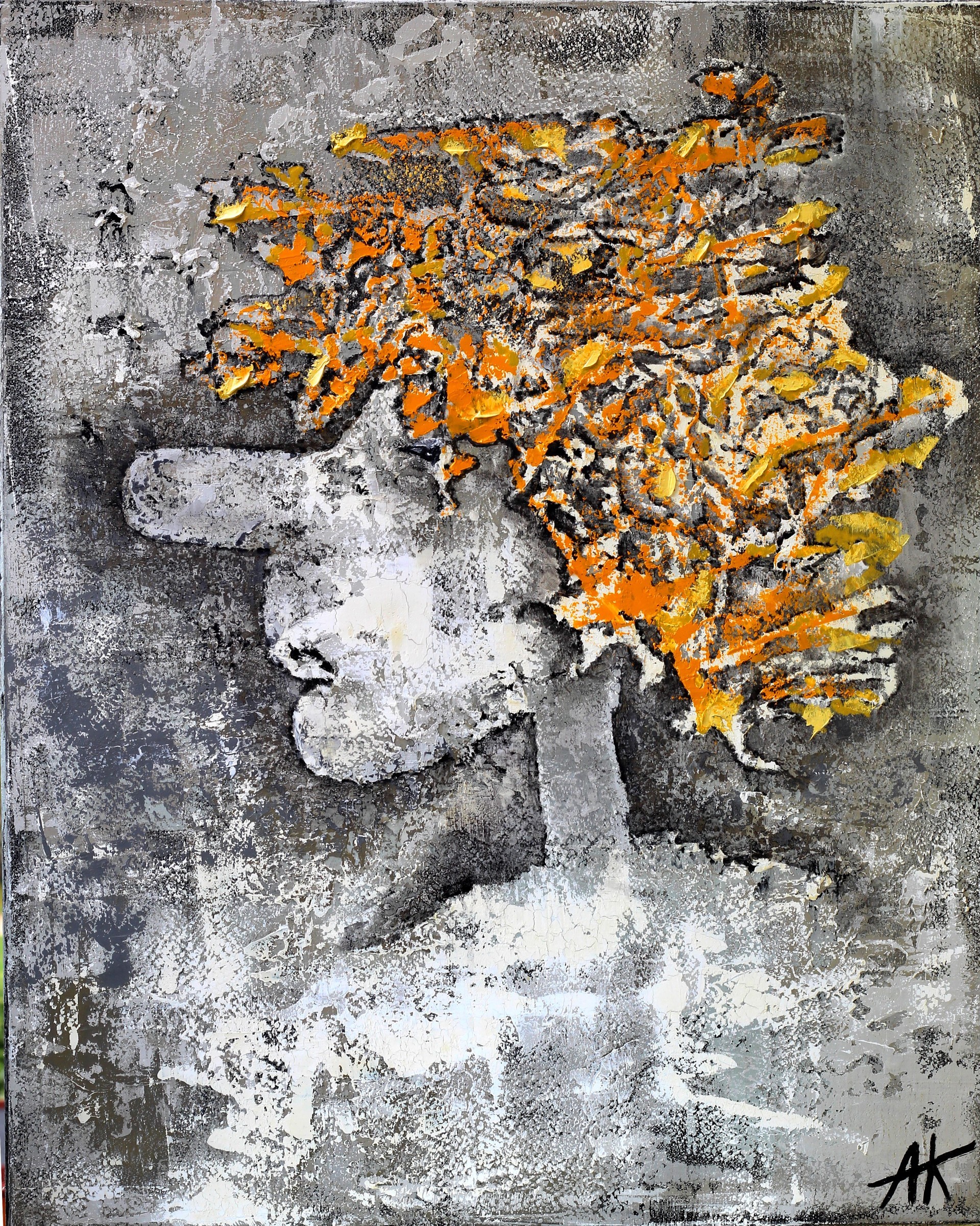 Oil painting of a manipulative, wounded man-child seeking love – Nelya Akimova