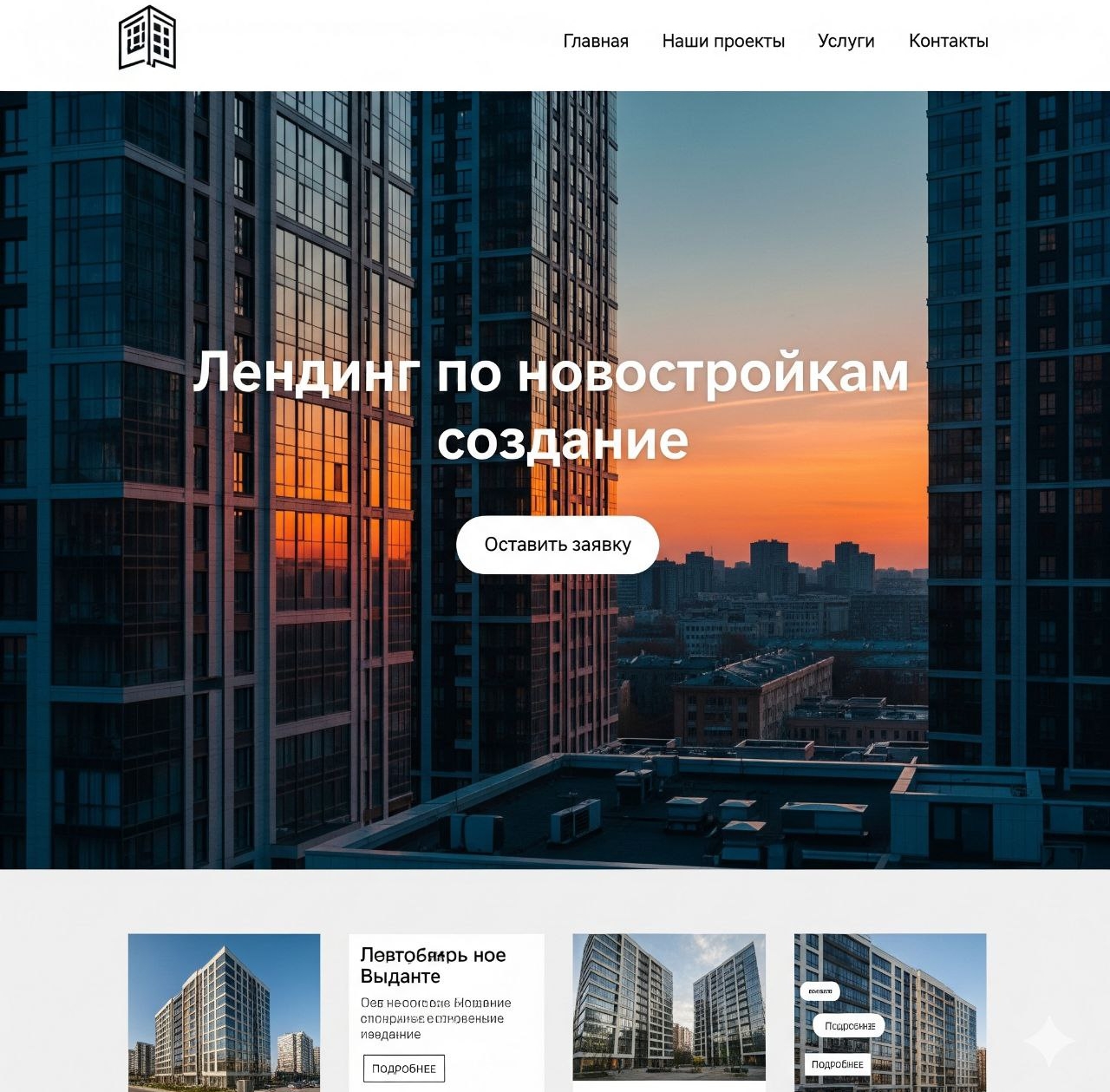 лендинг по новостройкам создание
