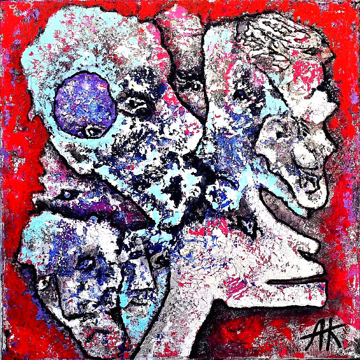 A surreal head bursting with cosmic thoughts – plea for peace and silence