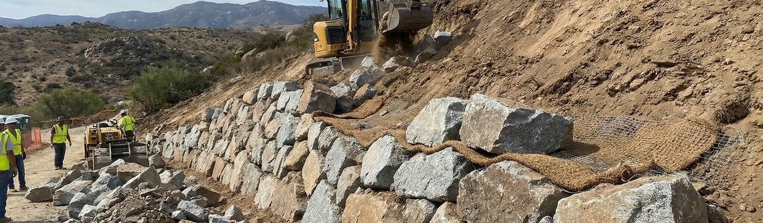 Бутовый камень для укрепления склона