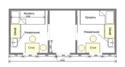 жилой блок-бокс (бытовка) на 2 человек для итр