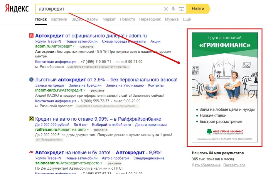 Баннерная реклама Яндекс Директ