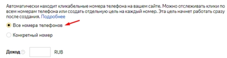 Цель на клик по номеру телефона Яндекс.Метрика