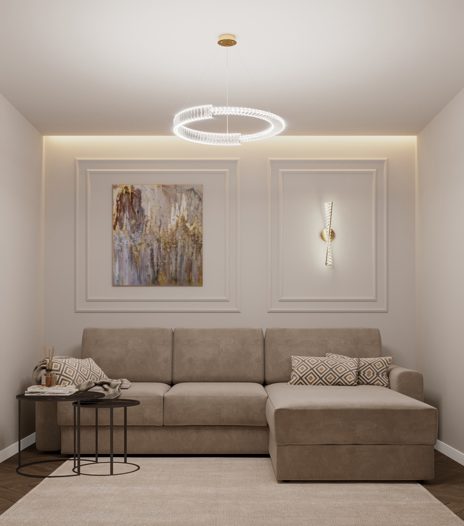 Красивая кухня в коттедже в поселке Обухово