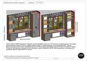 Чертёж письменного стола у окна от компании Hansa Mebel