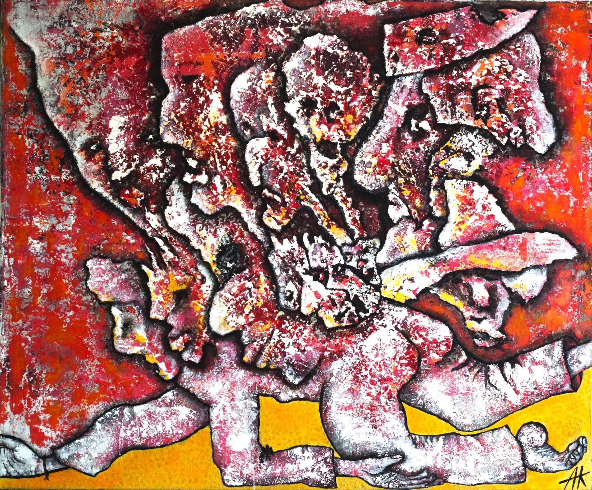 A figure burdened by ancestral memory and destiny – painting by Nelya Akimova