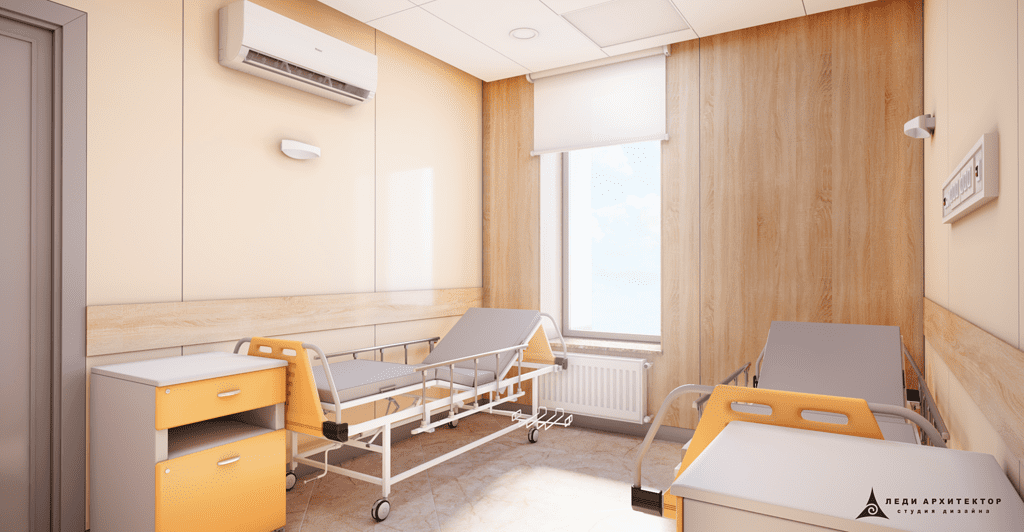 Интерьер современной палаты интенсивной терапии клиники Корд