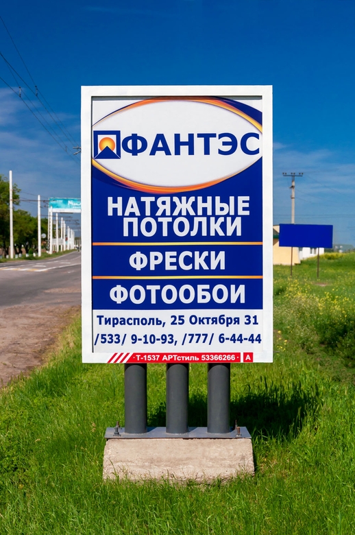 Аренда рекламный конструкций, билбордов, щитов, лайтбоксов в Тирасполе АртСтиль 053366266