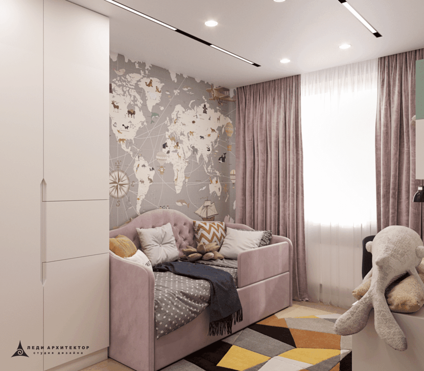 Современная детская комната в ЖК Залесный