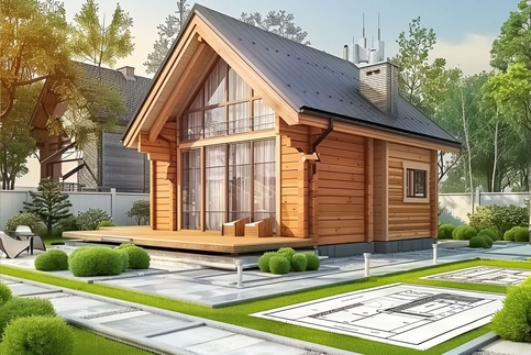 Готовый каркасно-щитовой садовый домик с террасой и отделкой под ключ