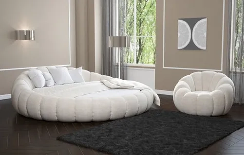 Купить круглую кровать на заказ Милан 55