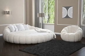 Купить круглую кровать на заказ Милан 55