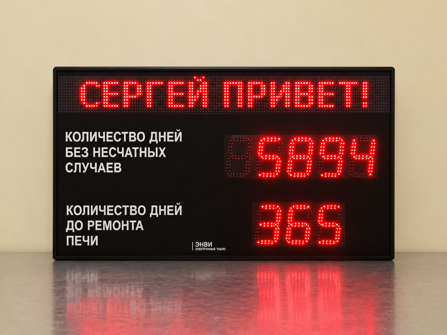  Электронное светодиодное табло производственных показателей и межремонтных интервалов