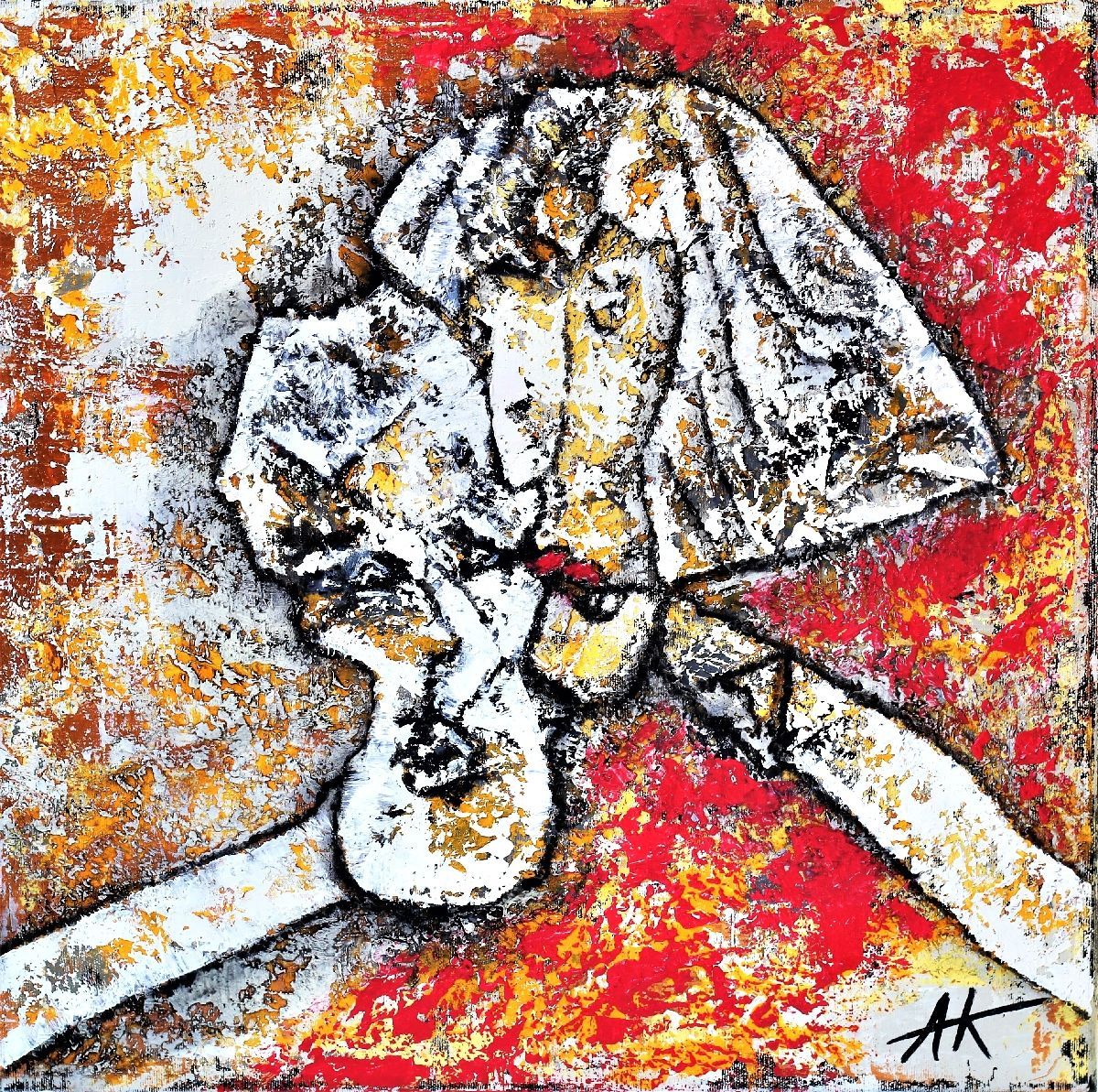 Symbolic image of whispering figures before global upheaval