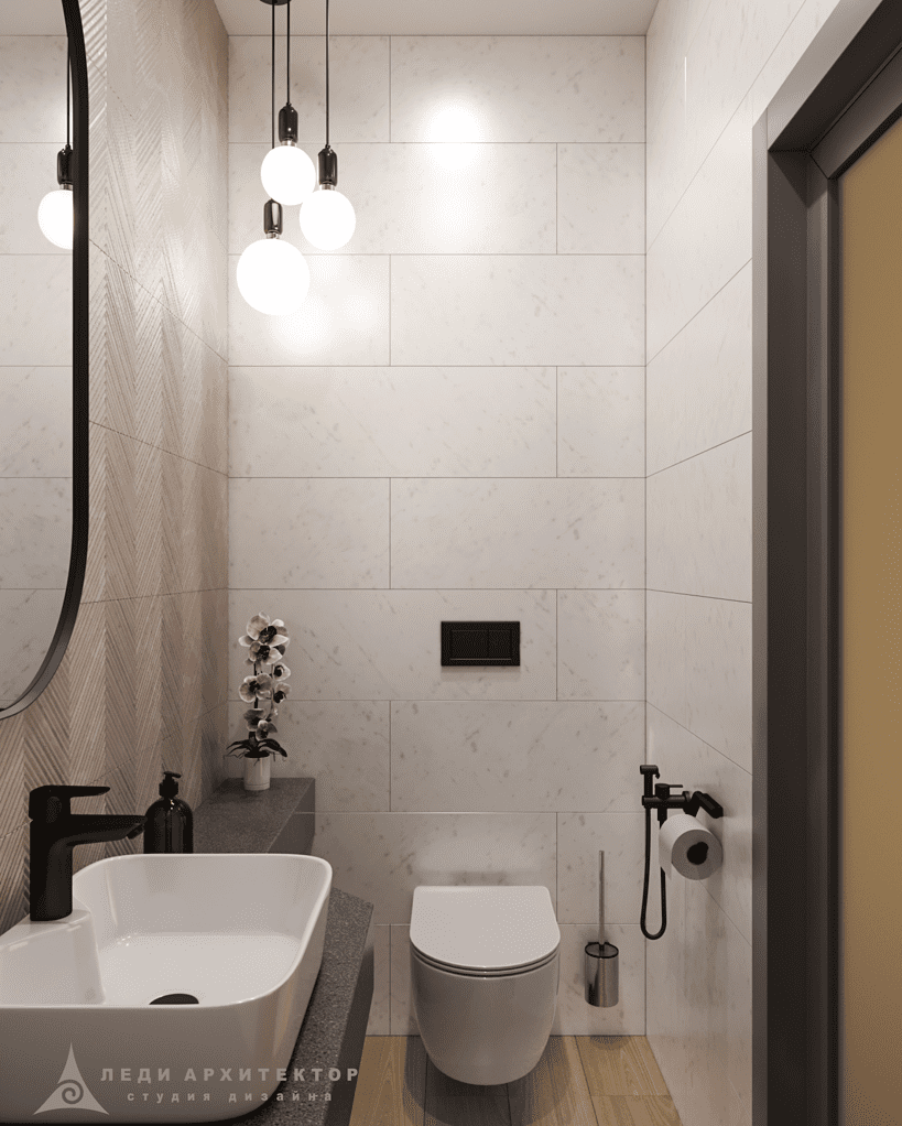 Дизайн санузла в глазной клинике Расческов