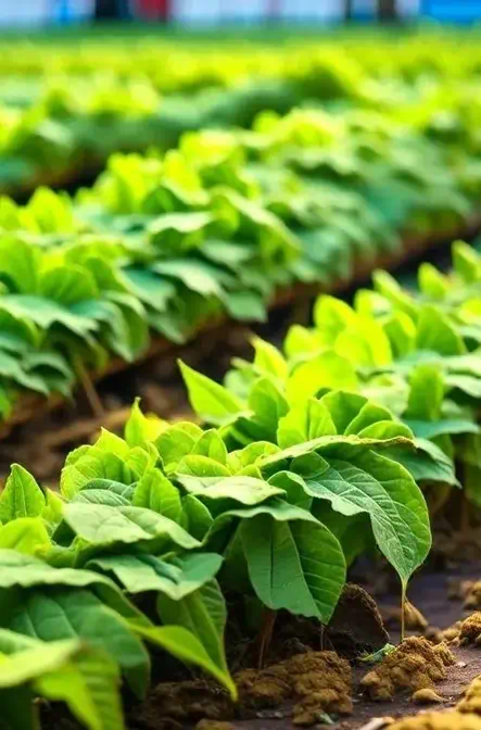 Фото на котором посажен табак для будущей продажи его на развес