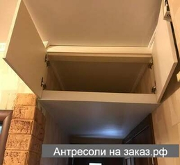 Фотография №16 Антресоль с дверцами ЛДСП цвет бежевый открытые