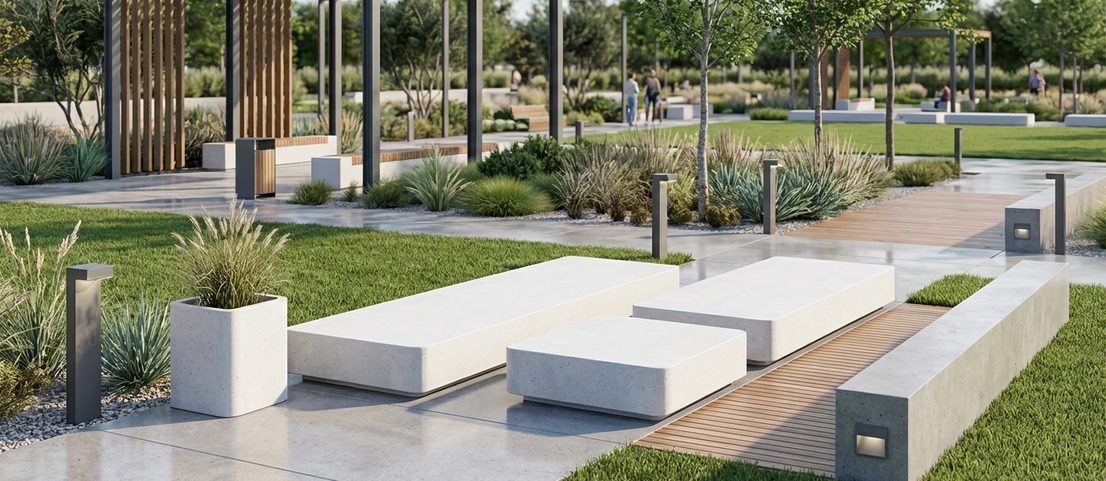 Уличная мебель STEAM из бетона