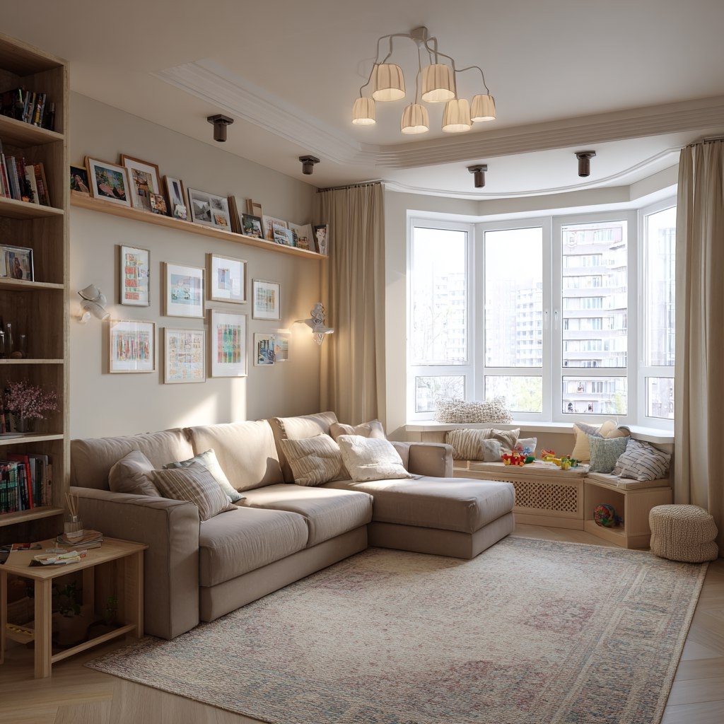 Отделка гостиной в квартире под ключ, Минск