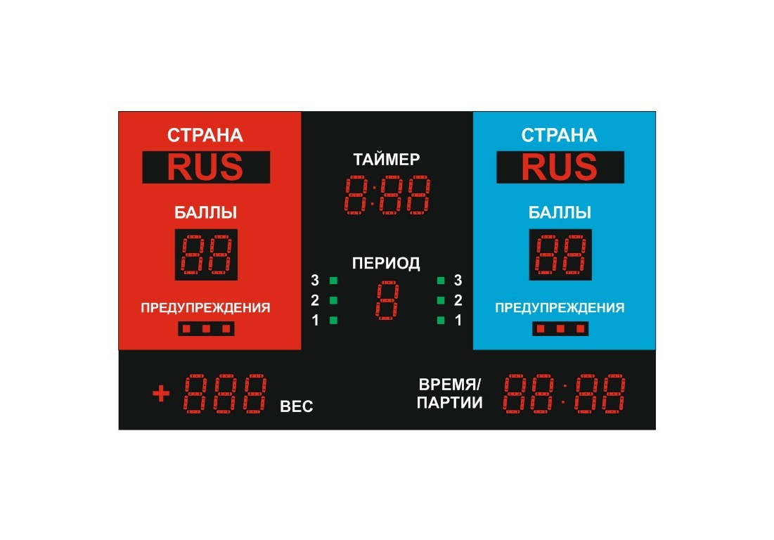 Светодиодное табло для футбола 170х110_4х30_5х21_S16х160