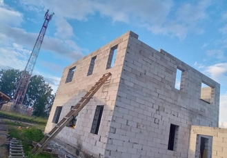 Процесс строительства дома из газобетона