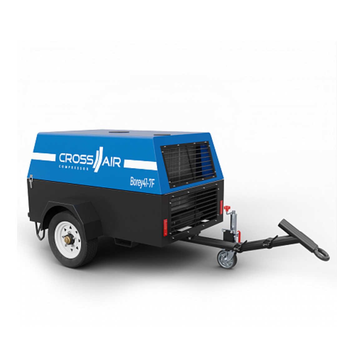 Дизельный компрессор  CrossAir синего цвета на белом фоне
