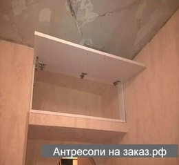 Фотография №14 Антресоль с дверцей ЛДСП цвет белый открытая