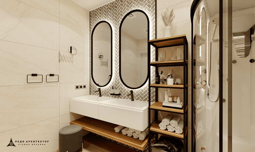 Интерьер современного санузла в ЖК Вишневый Сад