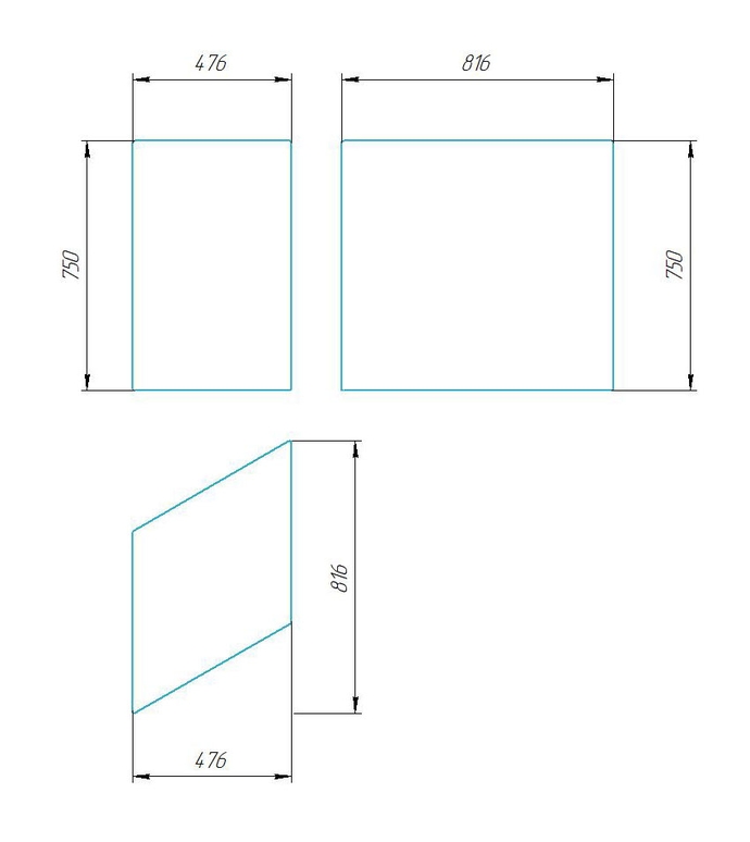 Чертёж размеров и формы кашпо