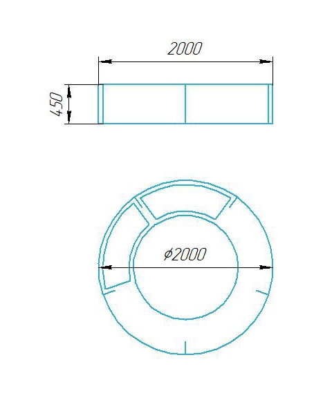 Чертёж размеров и формы лавочки