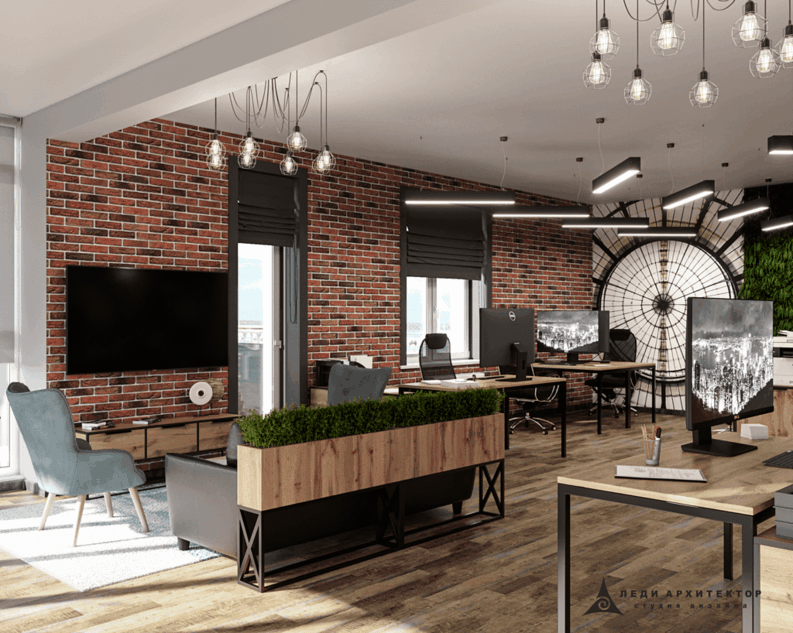 Интерьер современного офиса строительной компании
