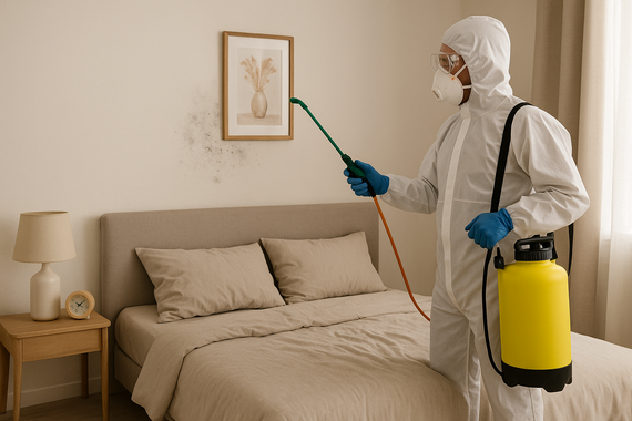 Дезинфекция от плесени в спальне