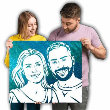 Портрет, картина с блестками по фото на холсте