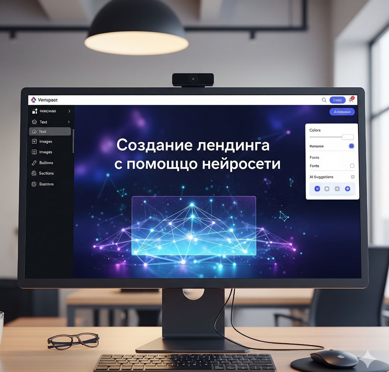 создание лендинга с помощью нейросети